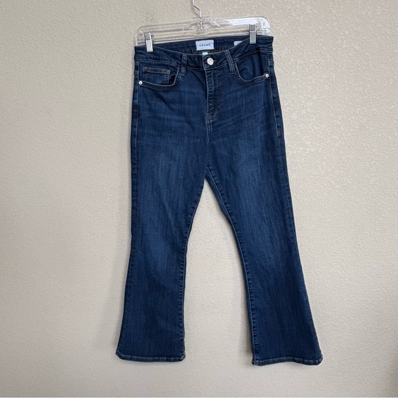 FRAME Le Crop Mini Boot Jeans Size 29 Blue Majesty Wash Cropped Flare - Picture 3 of 10